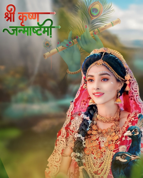 Krishna Radha Janmashtami Photo Editing New CB Background