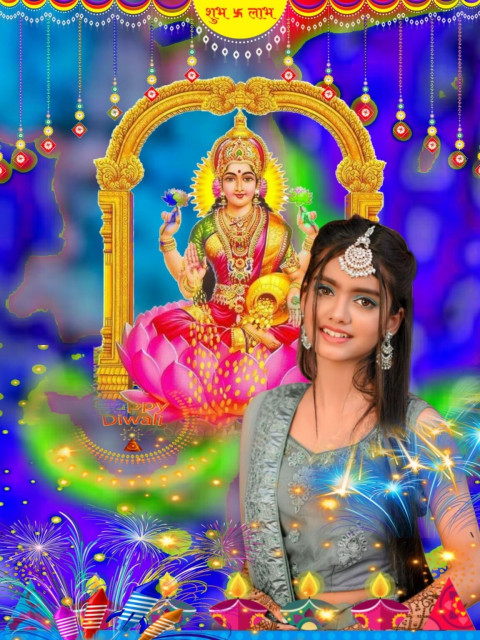 Lakshmi Puja CB Background Download Free With Girl