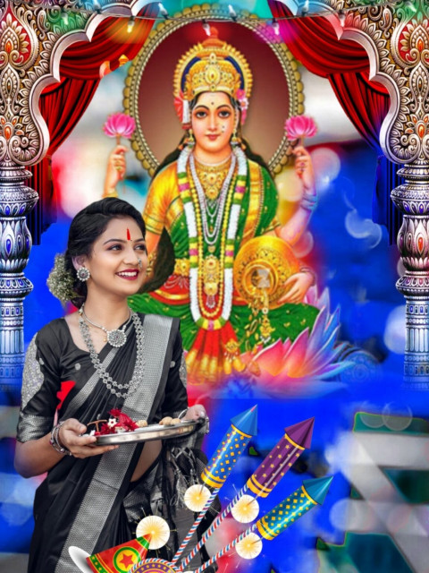 Lakshmi Puja Diwali Editing Background With Girls