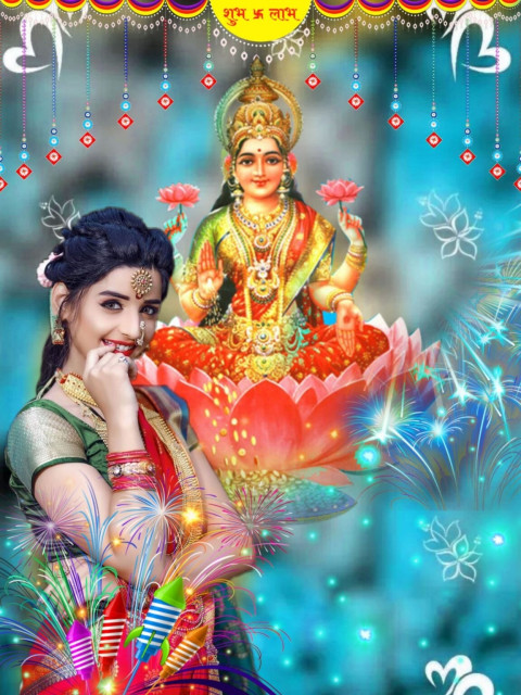 Lakshmi Puja Photo Editing Background Free With Girls