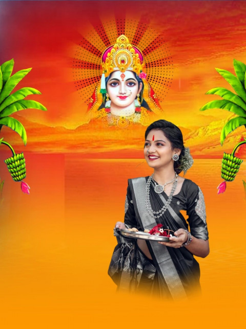Latest Girls Chhathi Maiya Special Editing Background