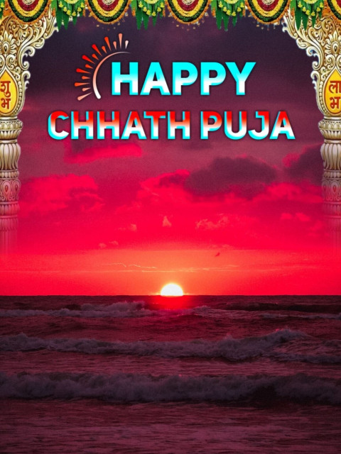 Latest Happy Chhath Puja Poster Full HD Background
