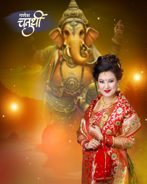 Lord Ganesh Chaturthi CB Background For Photo Editing Girl Images