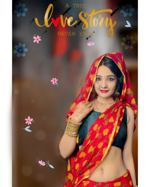 Love Story Cb Background With Girl Photo Download