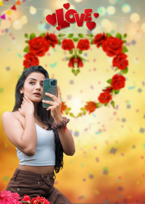 Love Valentine Day Bakground With Girl For Trending Picsart Editing