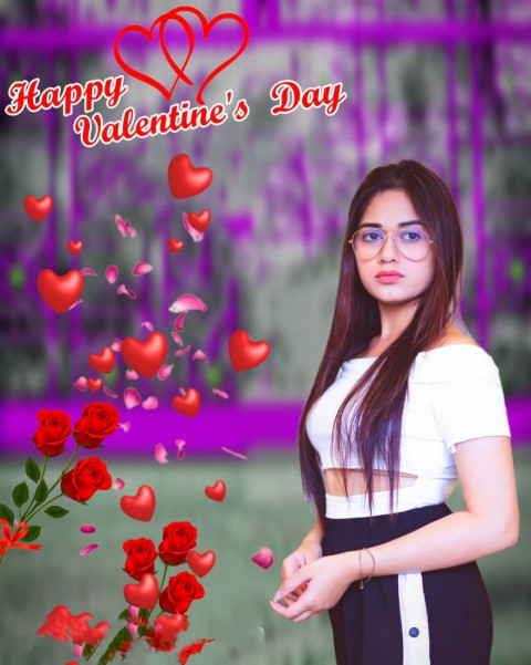 Love Valentine Day CB Background Downlaod with Girl