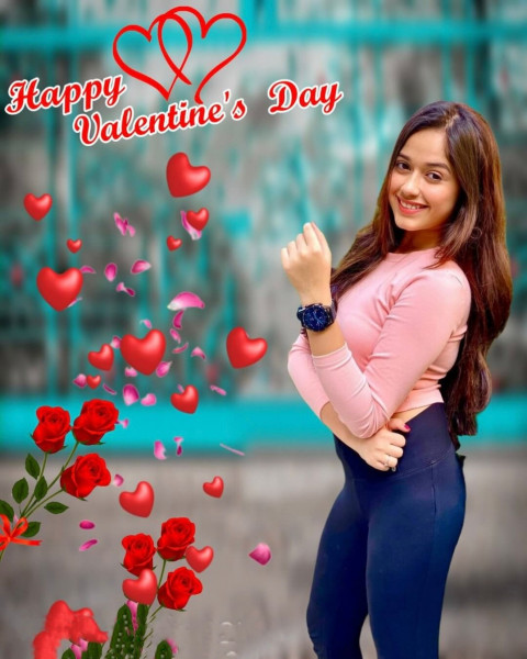 Love Valentine Day CB Background Downlaod with Girl Free