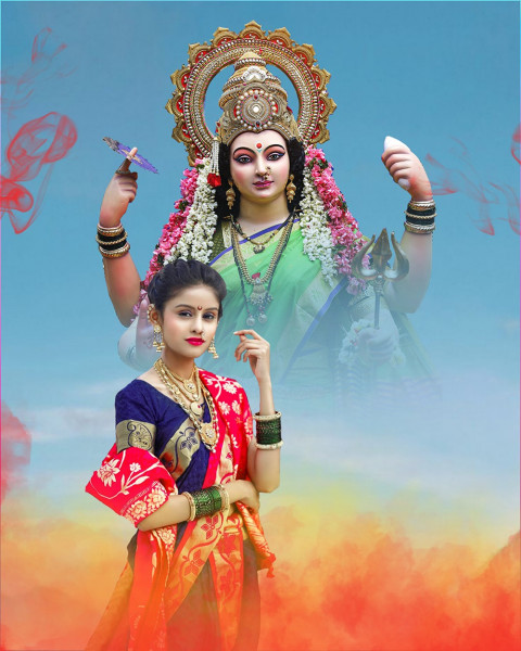 Maa Durga Puja Background For Cb Photoshop Photo Editing With Girl Pics