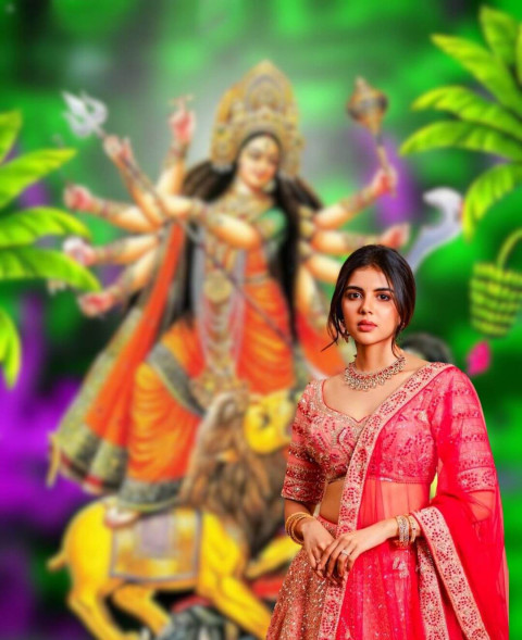 Cover Photo of Happy Durga Puja Background Girl