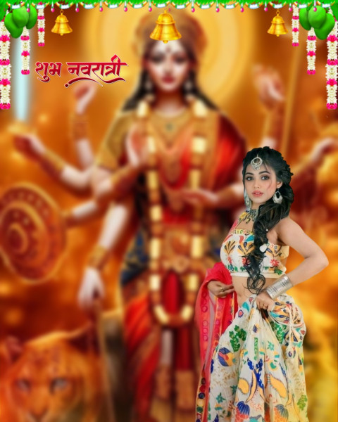 Maa Durga Puja Photoshop Editing CB Blur Background Free With Girl