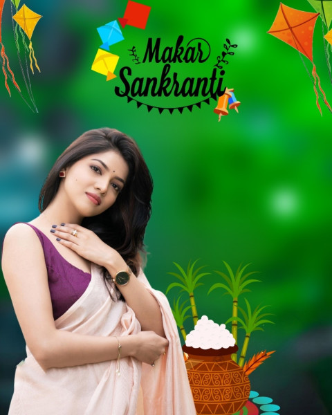Makar Sankranti CB Editing Background With Sitting Girl