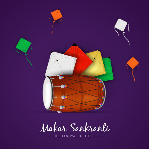 Makar Sankranti Festival Greetings Poster Free Background