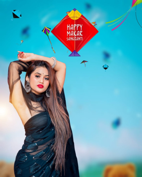 Makar Sankranti Photo Editing Girl Background CB Wallpaper HD