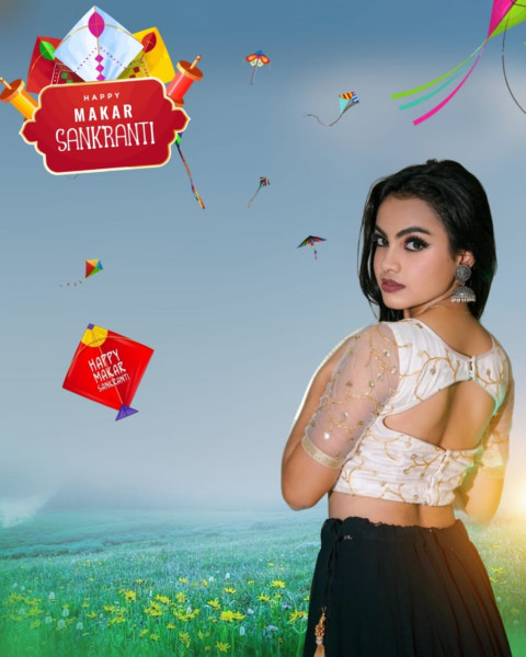 Makar Sankranti Photo Editing Girl Background CB Wallpaper HD