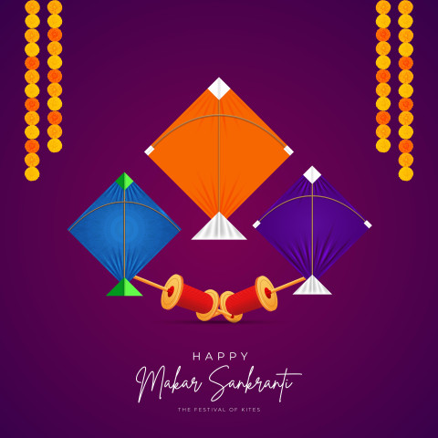 Cover Photo of Makar Sankranti Editing Background