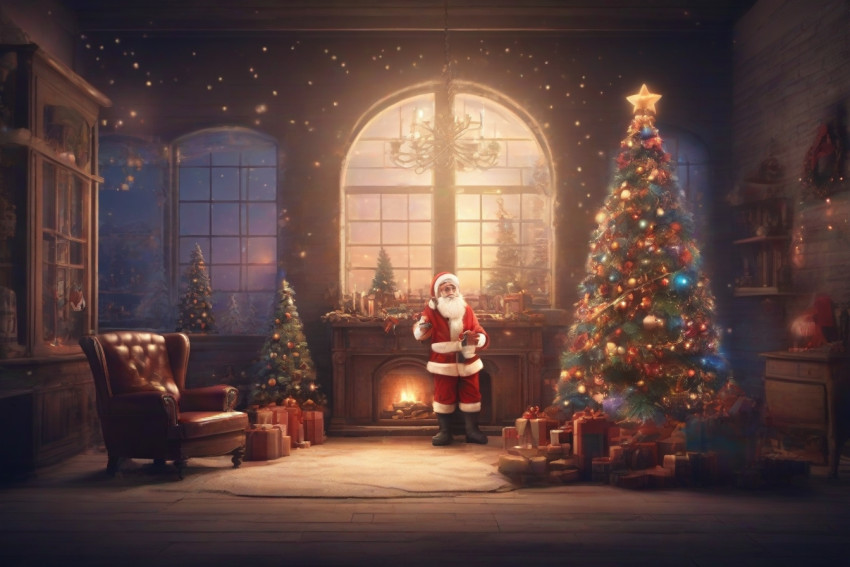 Merry Christmas Background Light Effect House Wallpapers For Desktop