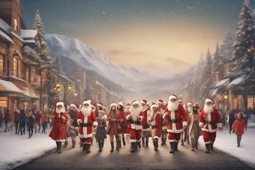 Merry Christmas Background With Snowfall Santa Claus Wallpapers New