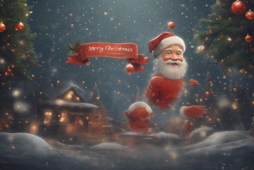 Merry Christmas Background With Snowfall Santa Claus Wallpapers New Pics