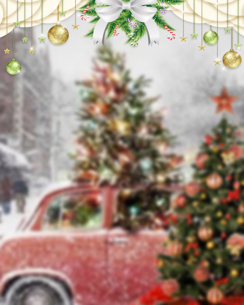 Merry Christmas Day CB PicsArt Background HD With Car