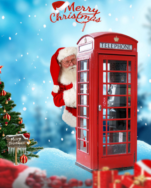 Merry Christmas Day CB PicsArt Background With Santa Clus