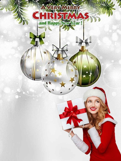 Merry Christmas Day Girl New Ball Background For CB Editing