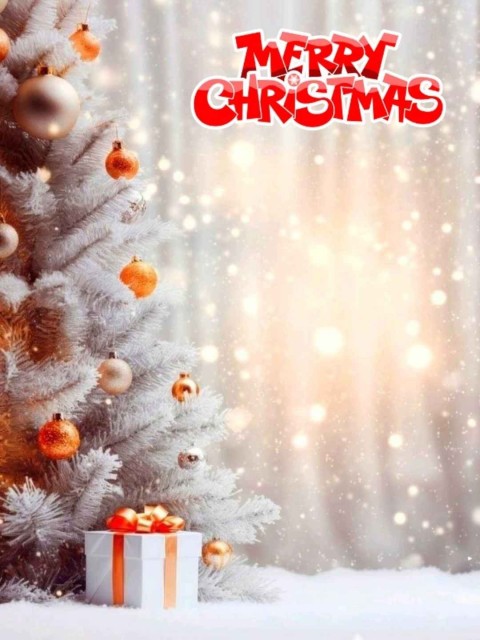 Merry Christmas Day Snow Background With Girls For CB Editing