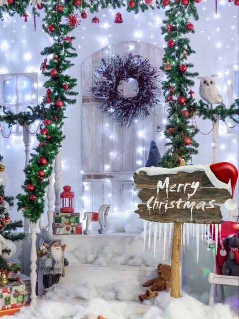 Merry Christmas Day Tree CB Snapseed Ice Background