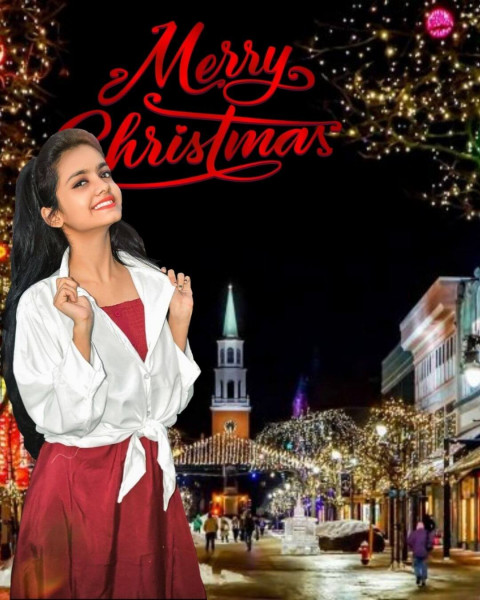 Merry Christmas Editing Background HD CB Picsart With Girl