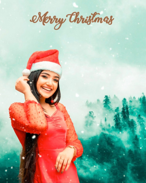 Merry Christmas Editing CB Background HD With Girl Image