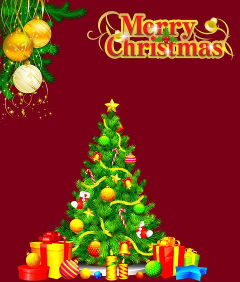 Merry Christmas Green Tree Images HD Free Wallpaper Stock