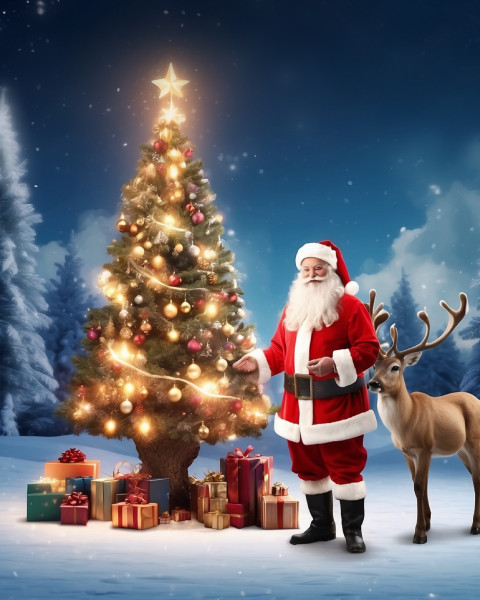 Merry Christmas Photo Editing Background CB With Santa Claus Image