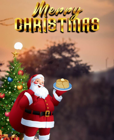 Merry Christmas Santa Photo Editing Background