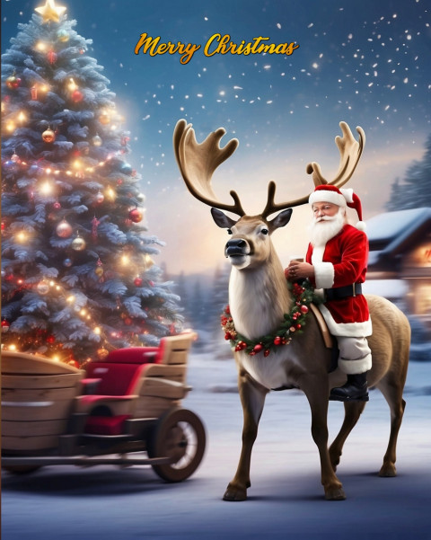 Merry Christmas Tree Images HD Download New RainDeer Background Free