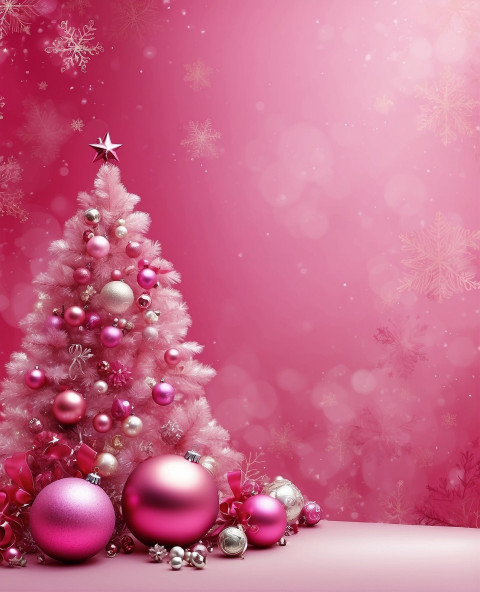 Merry Christmas Tree Pink Background Free Wallpapers HD For Editing New