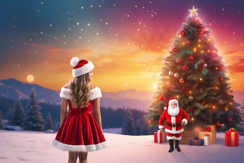 Merry Christmas Wallpapers HD With Santa Claus Tree Images Free