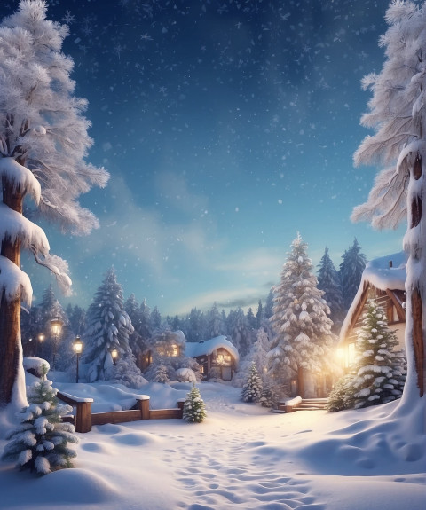 Merry Christmas Winter Tree Free Picture HD Snowfall Wallpapers