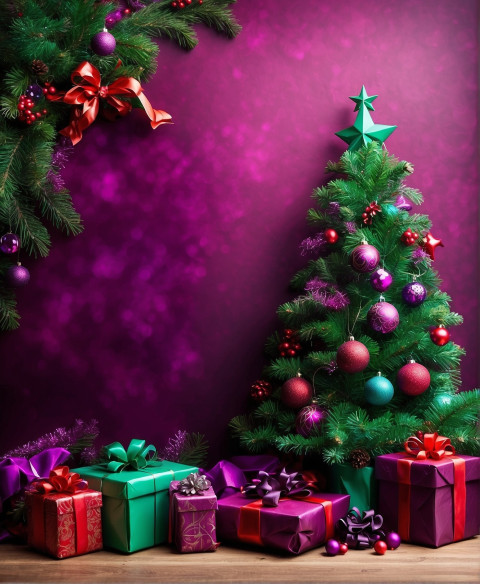 Merry Christmas Winter Tree Picture HD For Editing Wallpaper Image