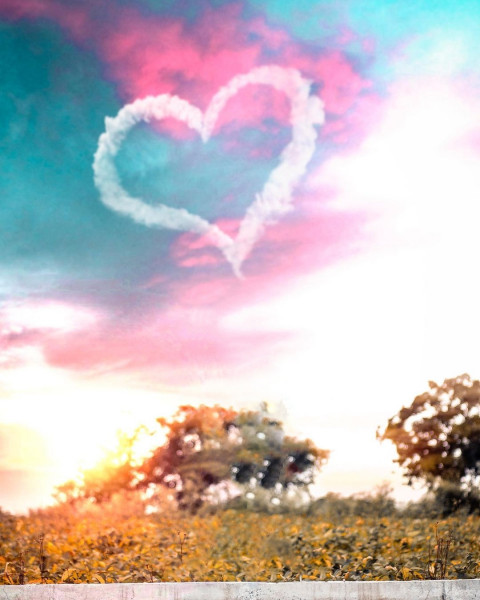 Nature Sky With Love Cloud Background For Picsart