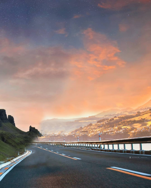 Nature With Road PicsArt Background For Editing
