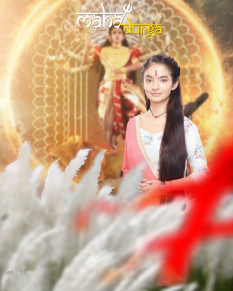 Navratri Background With Girl For Durga Puja Cb Photo Editing Img