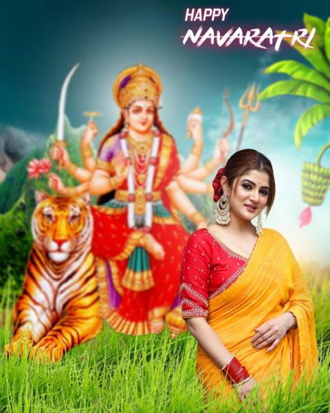 Navratri Special Photo Editing Images Durga Puja Girl CB Background