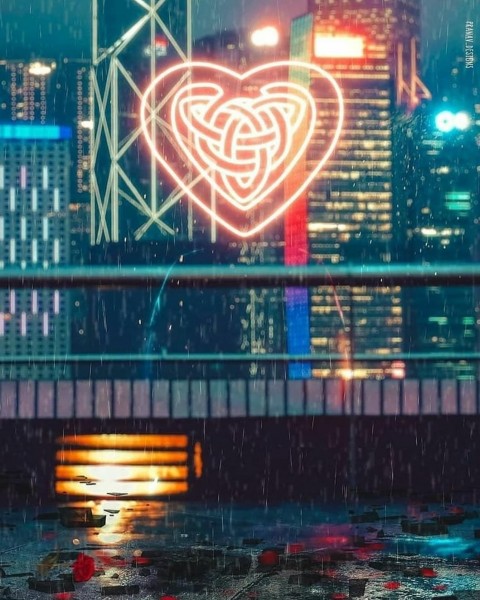 Neon Love Photo Editing Background Hd