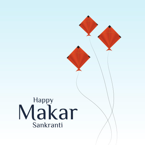 New Editing Hd Colorful Makar Sankranti Greeting Card