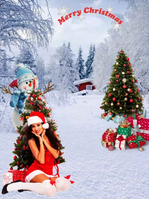 New Girl Picsart Christmas HD Editing Background