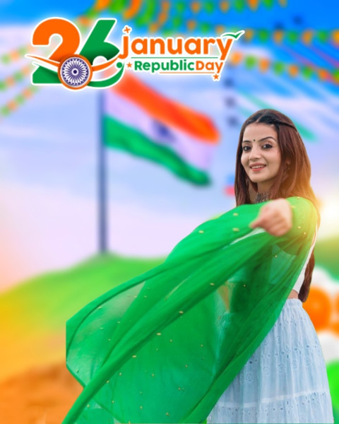 New Happy Republic Day Edit Background Indian Flag Photos