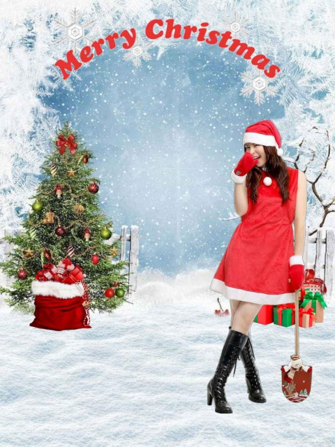 New Merry Christmas Day Girl New Background For CB Editing HD