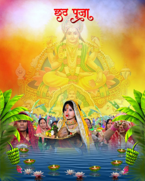 New PicsArt Happy Chhath Puja Girl CB Background Full HD