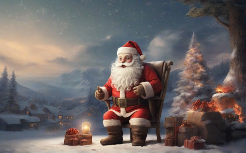 New Santa Claus Wallpapers Outdoor Christmas Background