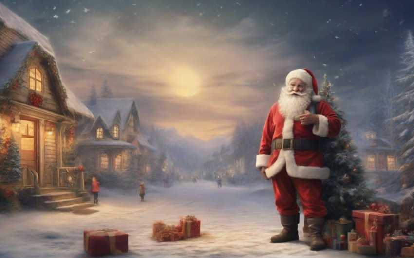 New Santa Claus Wallpapers Outdoor Christmas Background Dp