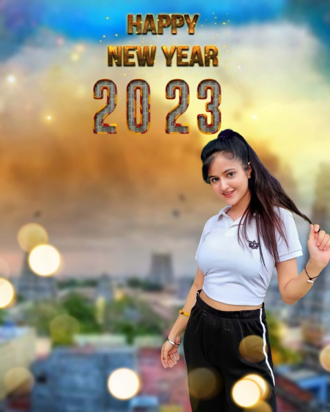 New Year 2023 Editing Background With Girl